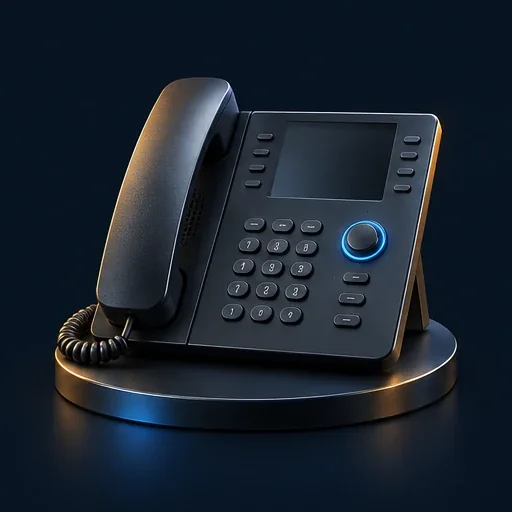 Ilustración 3D de un teléfono IP de escritorio